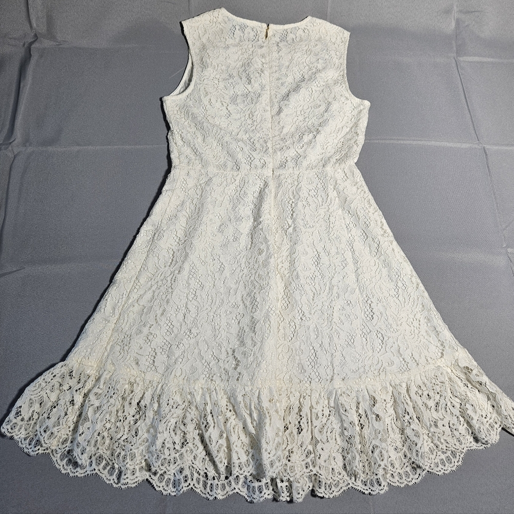 Draper James Lace Trim Sleeveless White Romantic Midi Sz 8 Wedding Boho NWT - Picture 6 of 9